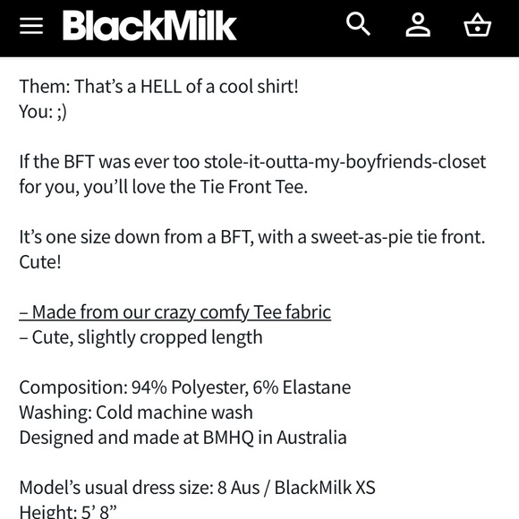 Blackmilk “FIRE AND BRIMSTONE TIE FRONT TEE” Size Small S NWT - Picture 9 of 13